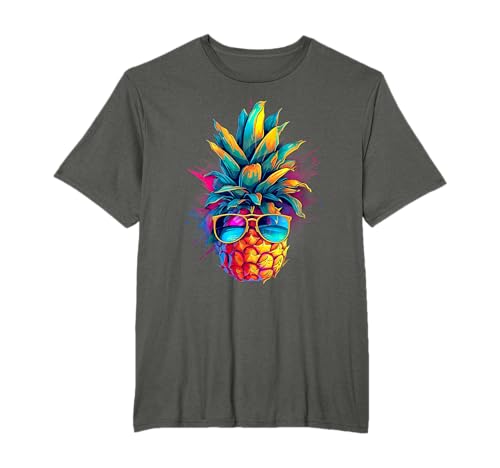 Ananas trägt Sonnenbrille und genießt den Party Urlaub T-Shirt