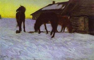 Peinture à l'huile de Valentin Serov pour habiller un mur vide avec un tableau équestre