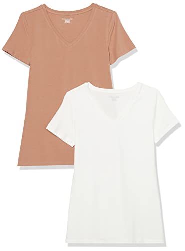 Image of Amazon Essentials Women's Regular-Fit Short-Sleeve V-Neck T-Shirt, Multipacks