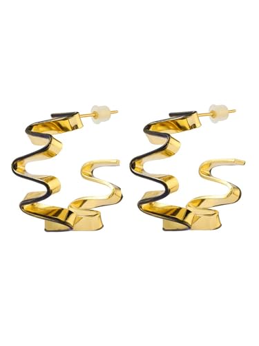Image of Bohey by KARATCART Gold-Toned Classic Half Hoop Earrings for Women