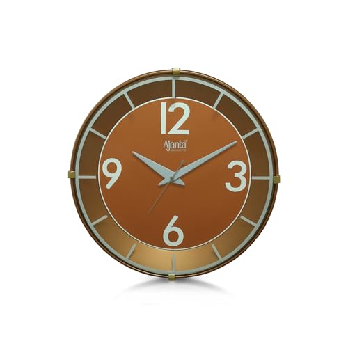 Image of Ajanta Luxury Copper Wall Clock 2447-12.8 Inch - Elegant Silent Sweep Quiet Mechanism - Modern Stylish Copper Home Decor Clock
