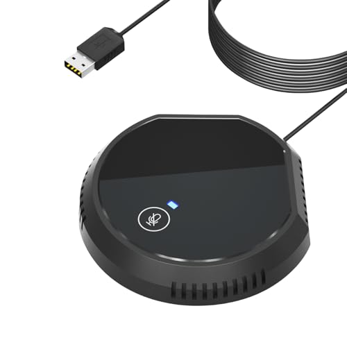 Dioche Microphone pour PC, Microphone USB Omnidirectionnel avec Bouton D'écran Tactile pour des Appels Clairs et Stables (Bouton USB et Tactile)