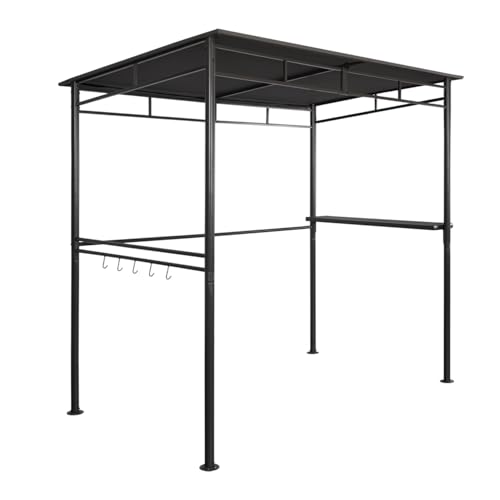 Angel Living BBQ Tonnelle de Jardin Pavillon Extérieur en Métal, Pavillon de Jardin avec Crochets pour Balcon Terrasse Piscine UV50 + 218 x 150 x 215cm Gris