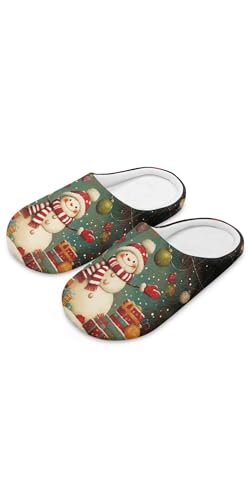 Forchrinse Christmas House Slippers for Women Men Comfortable Closed Toe Guest Slippers Reusable Spa Shoes