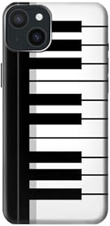R3078 Black and White Piano Keyboard Case Cover for iPhone 15 Plus