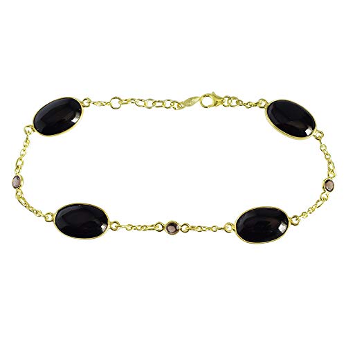 Bracelet onyx noir argent 925 ajustable pour rompre avec la monotonie