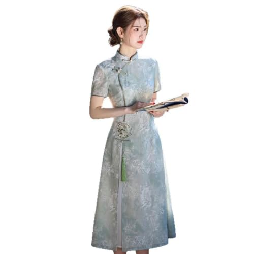 Robe Cheongsam légère doublée opaque pour silhouette affinée au printemps