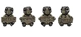 Set of 4 Turtle Home Decor Statues with Decorative Signs, 3 1/4 Inch