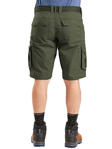 Image of ROL Reoutlook Men's 100% Solid Cotton Cargo Shorts /Bermuda with Multi-Pockets and Waist Belt