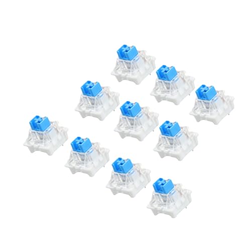 10 Stück Transparente Blaue Achse Switches, Mechanische Tastaturschalter, Ersatzschlüsselschalter für DIY Mechanische Tastaturen, Kompatibel mit LED-Hintergrundbeleuchtung,schalter für gaming tastatur 10 Stück Transparente Blaue Achse Switches, Mechanische Tastaturschalter, Ersatzschlüsselschalter für DIY Mechanische Tastaturen, Kompatibel mit LED-Hintergrundbeleuchtung,schalter für gaming tastatur