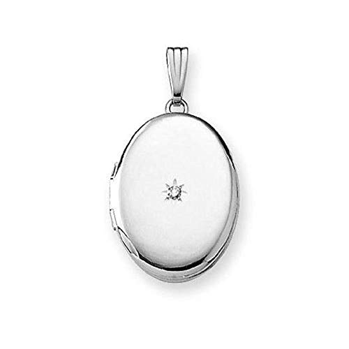 PicturesOnGold 14k White Gold Oval Locket