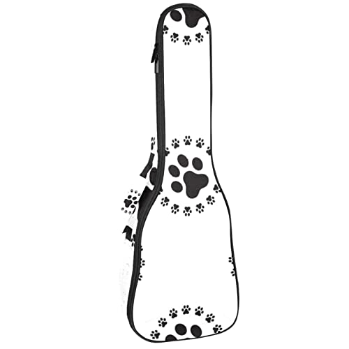 Housse de ukulélé de concert avec motif patte de chien fun