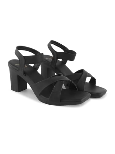 Image of JM LOOKS Stylish Fancy Block Heel Sandal With Ankle Strap For Women & Girls | Casual Women Heel Sandals |