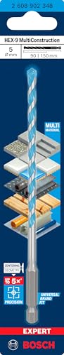 Bosch 1x EXPERT HEX-9 MultiConstruction Bohrer (für Beton, Weiche Fliesen, Ø 5,00 mm, Professional Zubehör Bohrmaschine/Schrauber) – Ansicht 2