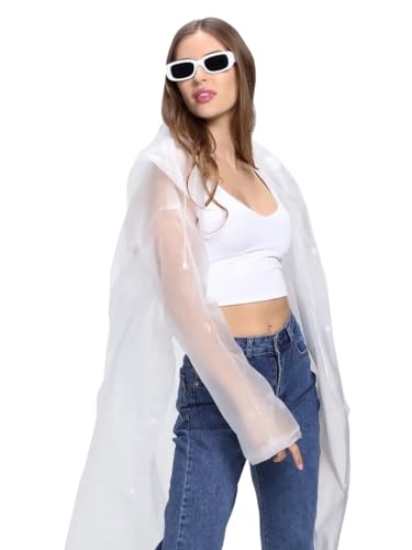 welsberg Regenponcho mit Kapuze, Damen und Herren Wasserdicht Atmungsaktiv Regenjacke Reganmantel Regenschutz für Konzert Festival Camping Wandern Angeln Sport, Transparent