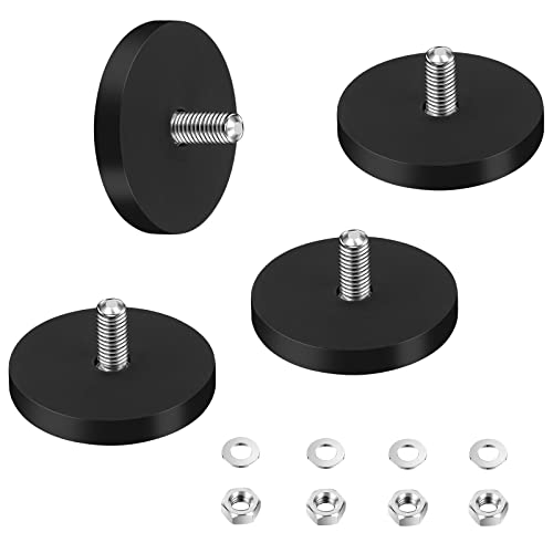 4 Magnetoni Al Neodimio Gommati - Diametro 66mm, Con Filettatura M6, Portata 10kg - Foto 2