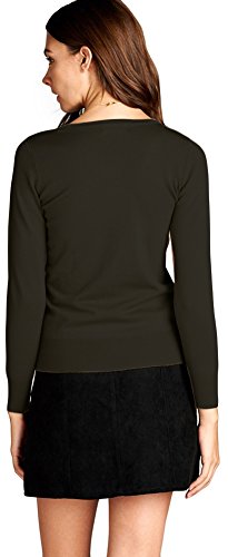 Image of ToBeInStyle Women's Classic Long Sleeve V-Neck Pullover Sweater