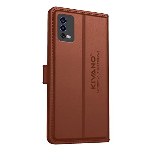 Image of KIVANO Compatible with Oppo A55 Flip Cover | Leather Finish | Inside Pockets & Inbuilt Stand | Shockproof Wallet Style Magnetic Closure Back Cover Case