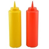 2-Pack 12oz KETCHUP & MUSTARD PLASTIC SQUEEZE CONDIMENT BOTTLE by THE COOK'S CONNECTION
