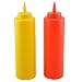 2-Pack 12oz KETCHUP & MUSTARD PLASTIC SQUEEZE CONDIMENT BOTTLE by THE COOK'S CONNECTION
