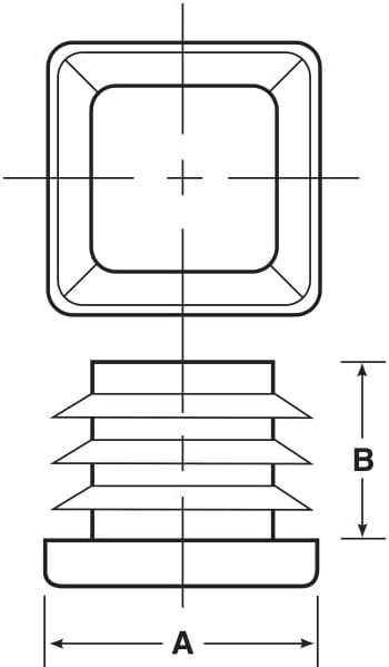 Caplugs SQRV-2-10-14 – SQRV Series – Plugs for Square Tubing, 500 Pack, to Fit Square Tube OD 2.000" x Height 0.52" x Wall Thickness 10-14 Ga. (.134-.083)", Vinyl, Black, Exterior Ribs (638382AA)