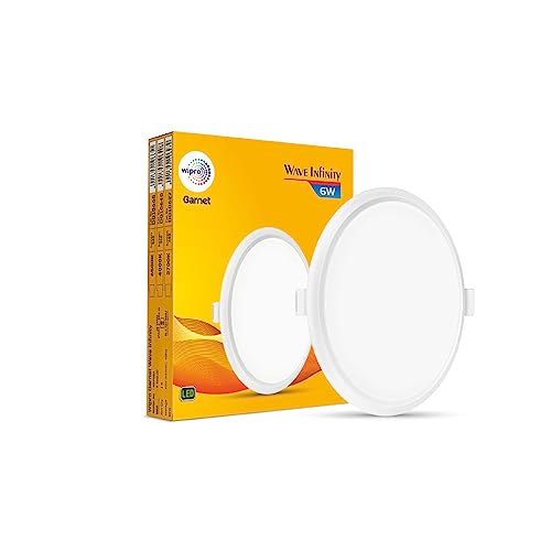 Wipro Garnet 6W Round Led Wave Infinity Panel | Neutral White Light (4000K) | Rimless Panel With Ultra-Slim Design | Light For Rs. 210 @ 63 %