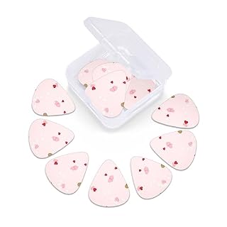 Lot de 12 médiators en forme de cœur rose et rouge pour guitare électrique et basse - Les Beatles, Paul McCartney, John Lennon, RIngo Starr, George Harrison Lot de 12 médiators en forme de cœur rose et rouge pour guitare électrique et basse – Image 6