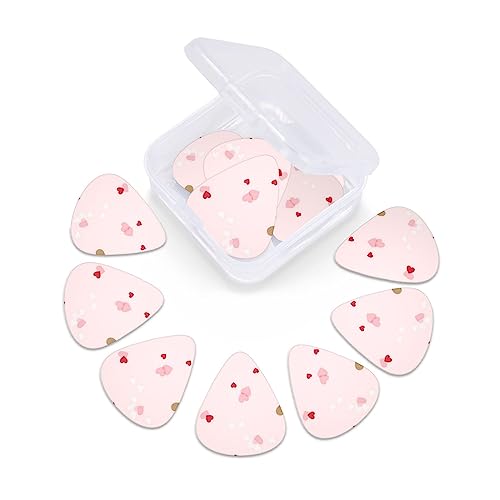 Lot de 12 médiators en forme de cœur rose et rouge pour guitare électrique et basse - Les Beatles, Paul McCartney, John Lennon, RIngo Starr, George Harrison Lot de 12 médiators en forme de cœur rose et rouge pour guitare électrique et basse – Image 7