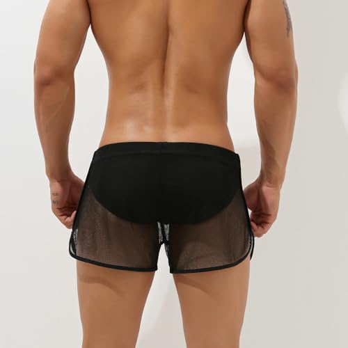 Men's Home Sexy Underwear Mesh Fun Men's Temperament and Interest Boxer Briefs4
