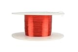 TEMCo 38 AWG Copper Magnet Wire - 2 oz 2408 ft 155°C Magnetic Coil Red