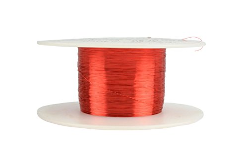 TEMCo 38 AWG Copper Magnet Wire - 2 oz 2408 ft 155°C Magnetic Coil Red