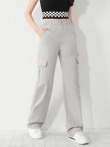Image of KATECLO High-Waist Baggy Cargo Cotton Pants for Women | Stylish Casual Cargo for Girls