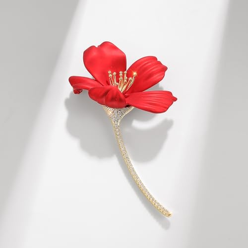 Image of Red Rose Flower Brooches and Pins for Women Costume Jewelry Brooch Pins Broches Jewelry for Women Elegant Lady Pin