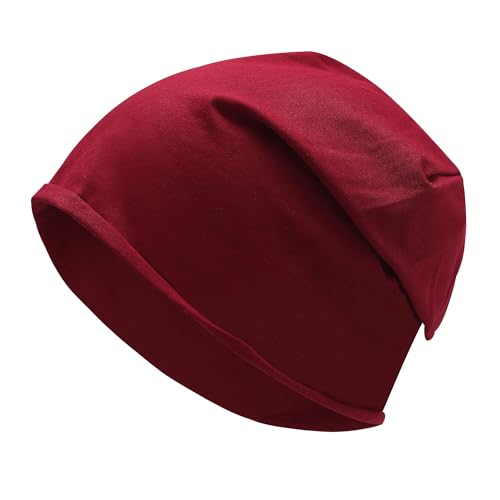 Image of ZLYC Cotton Thin Slouchy Beanie Hat for Men Women Fashion Soft Stretch Knit Skull Cap