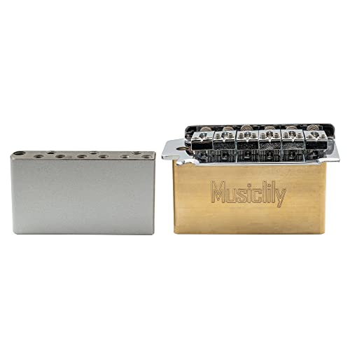 Musiclily Ultra 40mm Bloco Tremolo de Aço Sólido Espaçamento 10,5mm para Ponte Guitarra Squier Stand