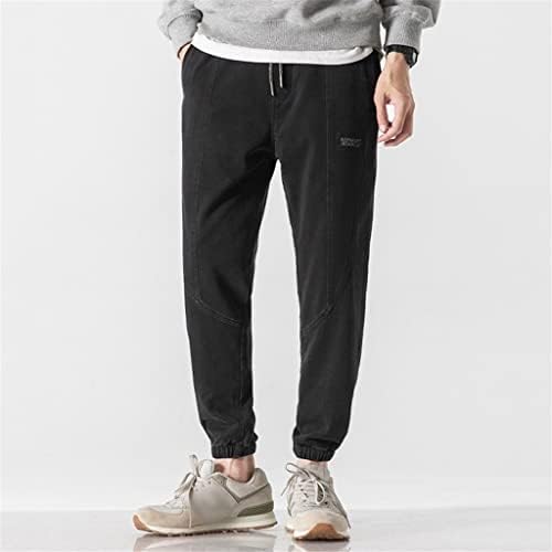 Jeans Men’s Plus Size Harem Denim Autumn Winter Jeans Cargo Pants Jogger Goth Hip Hop Trousers Male (Color : Black, Size : XXXL Code)