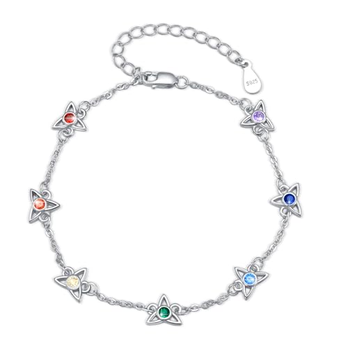 Pulsera de yoga con 7 chakras en plata 925, el regalo ideal de mujer