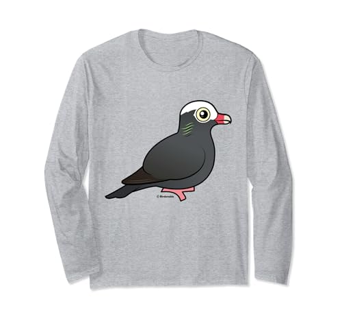 Cute Cartoon White-crowned Pigeon Birdorable Bird Long Sleeve T-Shirt