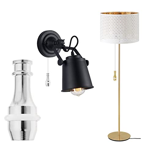 Image of SING F LTD 2pcs Pull Cord Weight Handle Light Pull Handles Blind Pull with Rubber Ring and Connectors for Shower /Bathroom /Toilet /Fan Switch Silver and Gold
