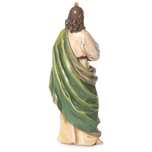 Figura de San Judas en base de resina y piedra 6.5 in miniatura 4