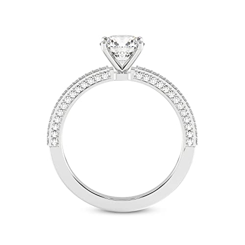 FRIENDLY DIAMONDS Lab Grown Diamond Ring For Women IGI Certified | 1-5 Carat Grace Micro Pave Eternity Diamond Ring | 14K Or 18K White, Yellow Or Rose Gold | FG-VS Quality4