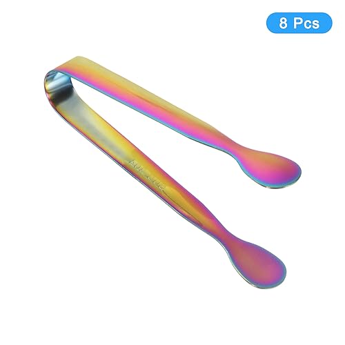 uxcell Serving Tongs, 8pcs 4.3Inch, Stainless Steel Ice Tongs, Tiny Tongs for Appetizers Sugar, Charcuterie, Dessert - Image 3