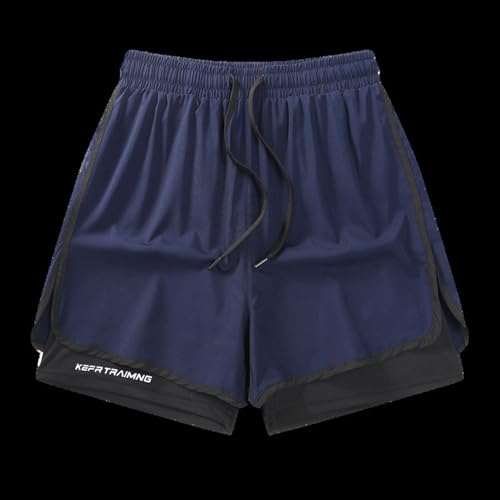 Xiaojmake Mens 2 in 1 Workout Running Shorts Big & Tall 3" Quick Dry Lined Athletic Gym Compression Short with Zipper Pockets4