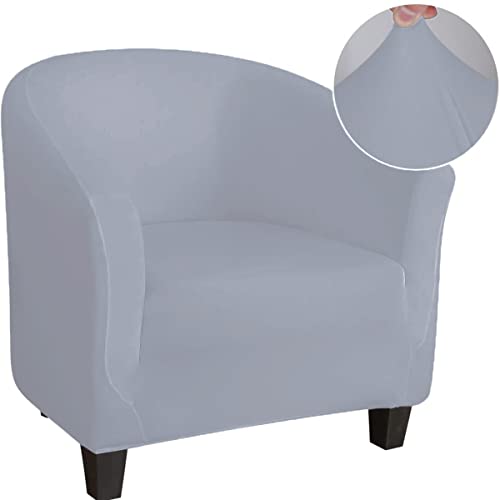 Funda elástica de Spandex para sillón Club con Fundas extraíbles para sillón Tipo butaca, Juego de 3 Piezas en Gris Claro. Funda para sofá, sillón y Protector de Muebles para Sala