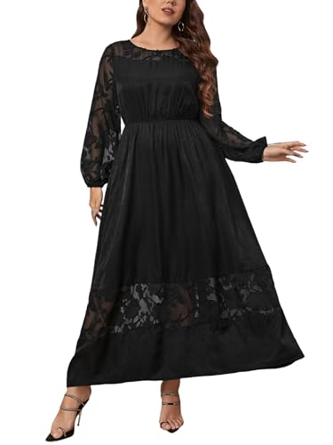 Robe longue élégante à manches longues pour une garden party en grande taille