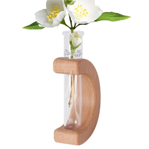 木製花瓶、冷蔵庫用マグネット 木製花瓶,ミニ木製スタンドユニークな花瓶 - 磁気植物ホルダー、冷蔵庫マグネット木製花瓶無垢材冷蔵庫花瓶家の壁の装飾水耕花瓶磁気試験管花瓶植木鉢、冷蔵庫ステッカー、かわいいキッチンの装飾、机、カウンタートップ用