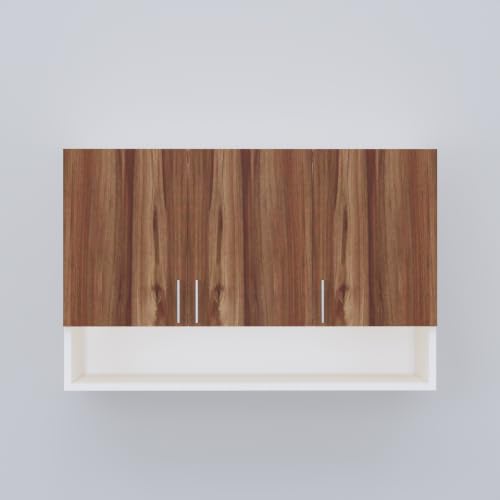 Image of SPECIALITY PANELS 3 Door Modular Wall Mounted Kitchen Cabinet with Organizer Shelf Space Saving Storage Unit | Engineered Wood Cupboard for Kitchen Living Room Organizer Furniture | DIY Assembly