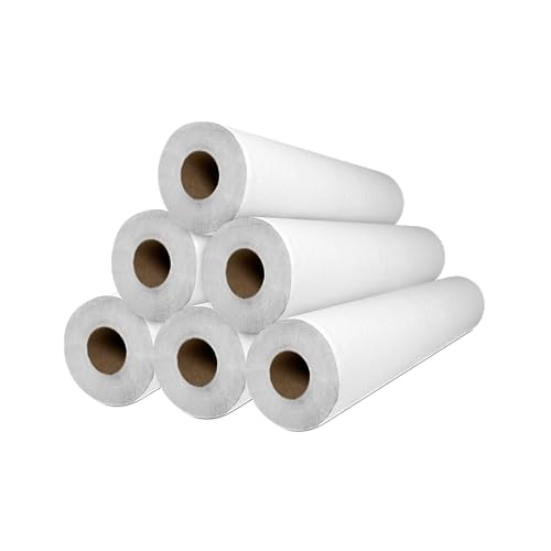 Papel de camilla Doble Capa Blanco | 56 cm x 55m, Caja 6 unidades | Rollo Papel Camilla Masaje