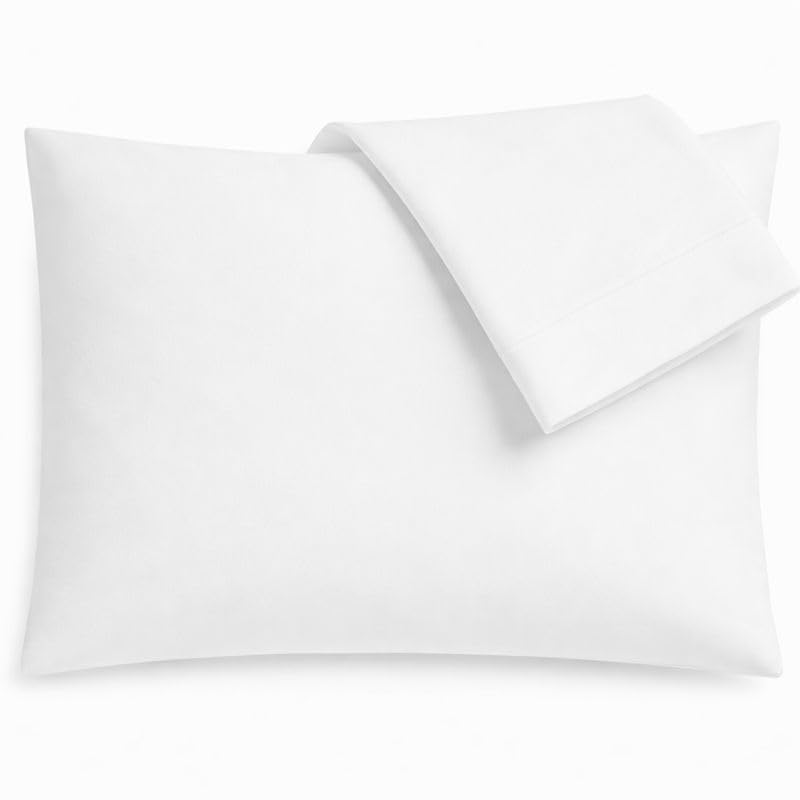 ShanDreamz 100% Cotton Percale Pillowcases, Standard Size (Fits Standard & Queen), White – 10 Pack – Crisp, Breathable, Hotel-Quality Cotton Pillow