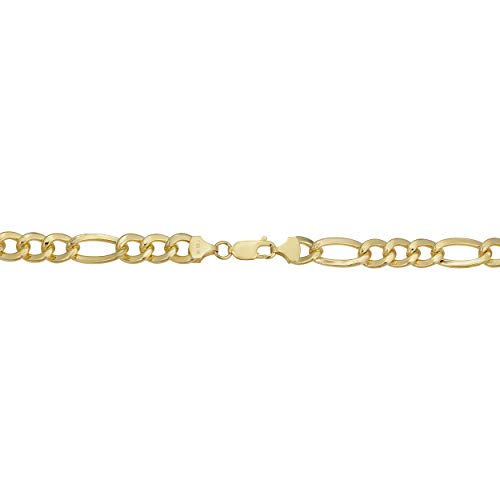 Kooljewelry Solid 14k Yellow Gold Filled 8.6 mm Figaro Chain Necklace (18, 20, 22, 24 or 30 inch)2